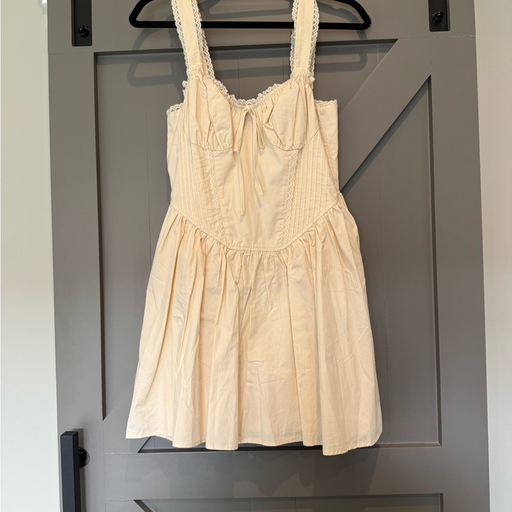 Cream Lace Trim Dress, New-Never Worn, No tags